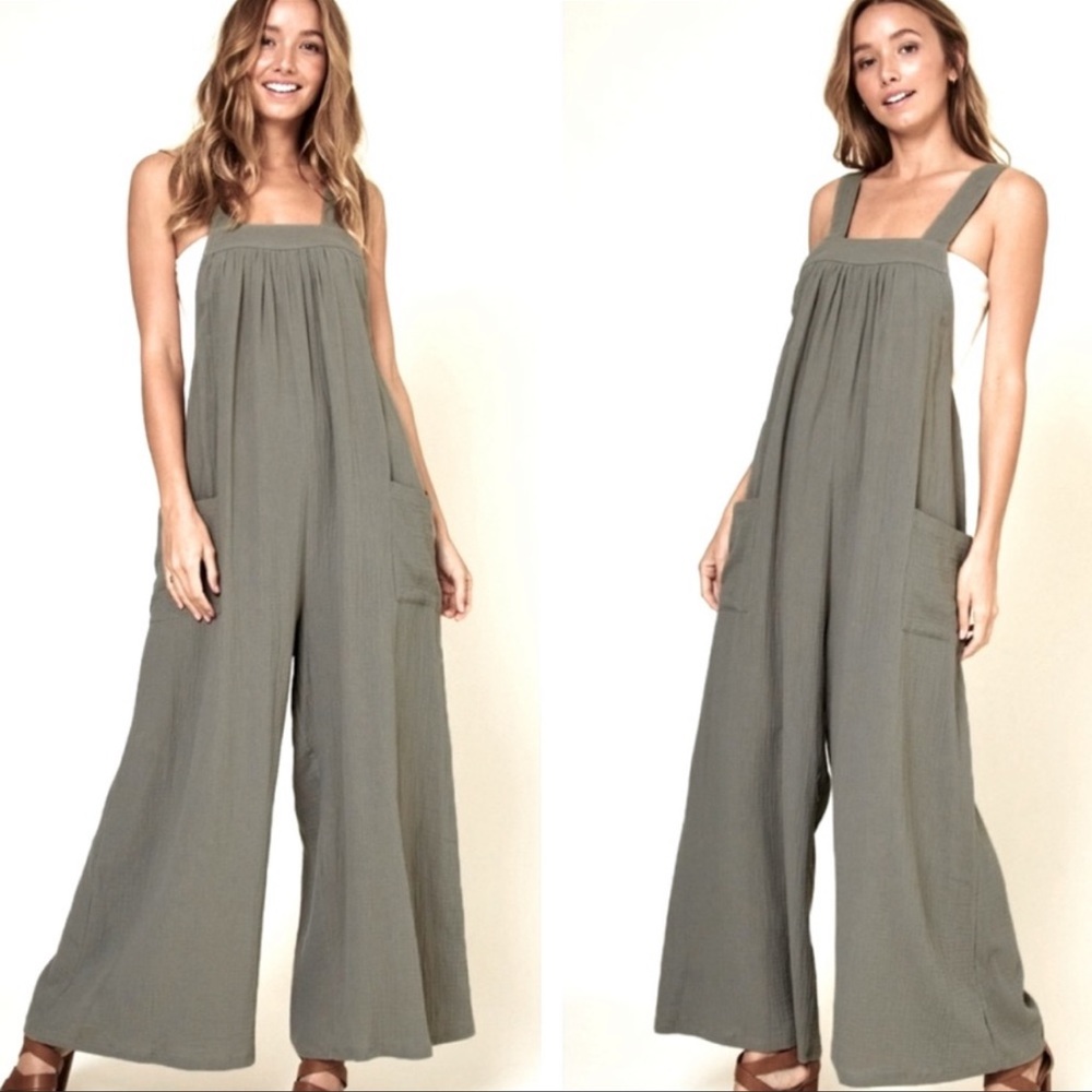 04 Most Fabulous Angela Solid Fabulous Wide Leg Jumpsuit - Picture 5 of 6